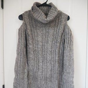 Heather Gray Cable Knit Sweater